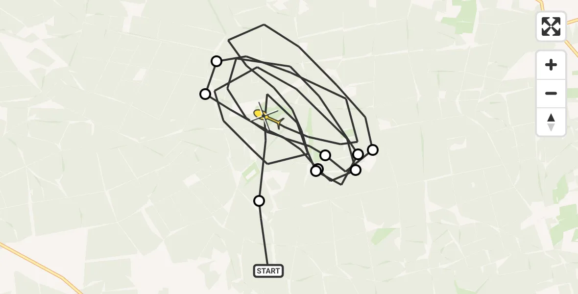 Routekaart van de vlucht: Politieheli naar Vaassen