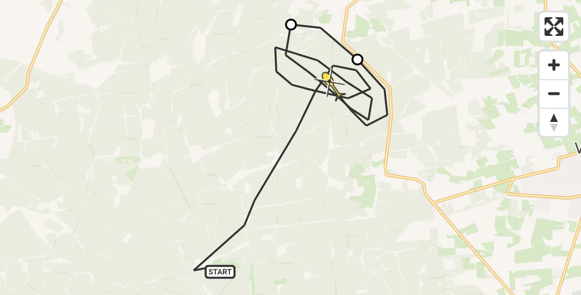 Routekaart van de vlucht: Politieheli naar Vaassen