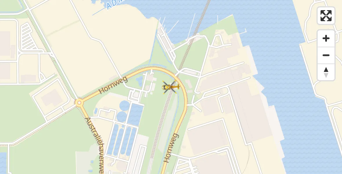 Vluchtroute Traumahelikopter Amsterdam Heliport - Amsterdam Heliport, 22 december 2023, 20:25