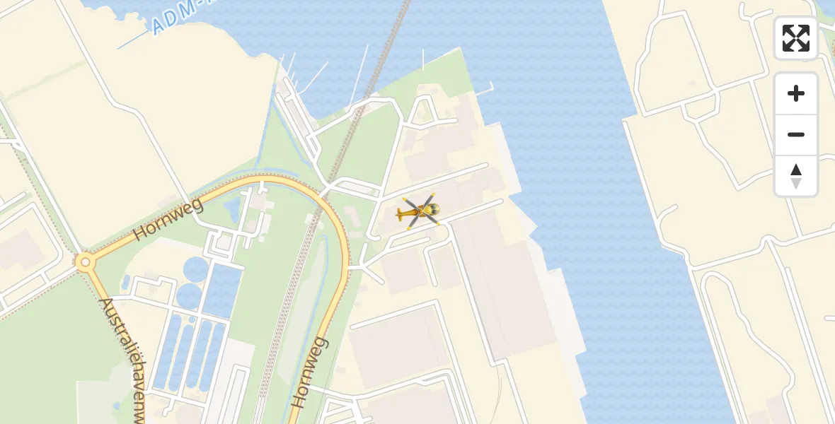 Vluchtroute Traumahelikopter Amsterdam Heliport - Amsterdam Heliport, 23 december 2023, 01:58