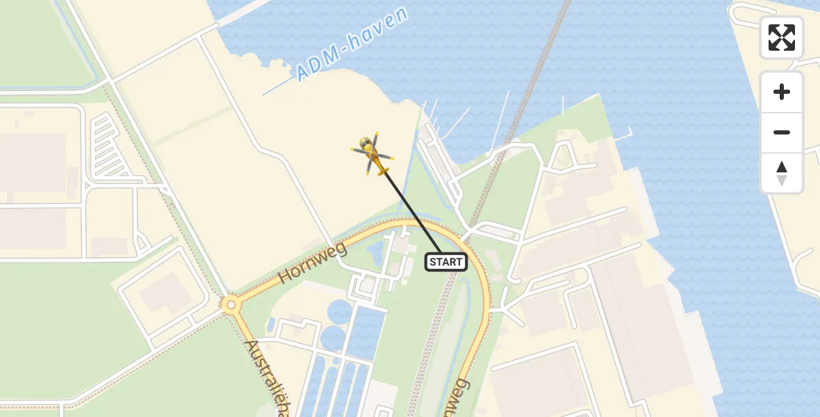 Vluchtroute Traumahelikopter Amsterdam Heliport - Amsterdam Heliport, 23 december 2023, 11:16