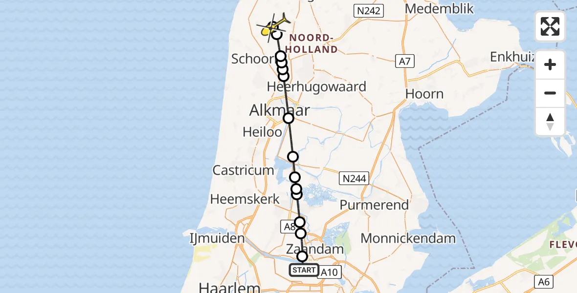 Routekaart van de vlucht: Lifeliner 1 naar Sint Maarten