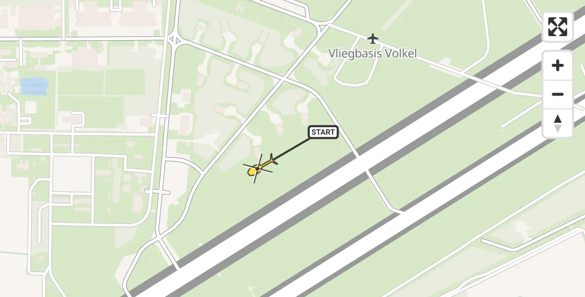 Routekaart van de vlucht: Lifeliner 3 naar Vliegbasis Volkel