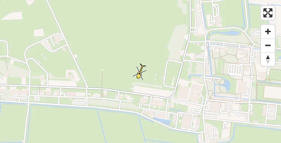 Vluchtroute Ambulancehelikopter van Vliegbasis Leeuwarden naar Vliegbasis Leeuwarden