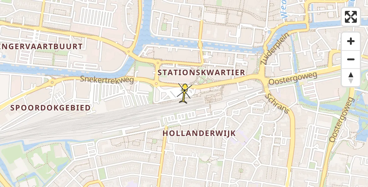 Vluchtroute Ambulancehelikopter van Leeuwarden naar Leeuwarden