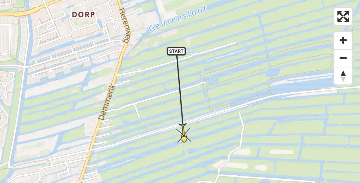 Routekaart van de vlucht: Politiehelikopter naar Vinkeveen