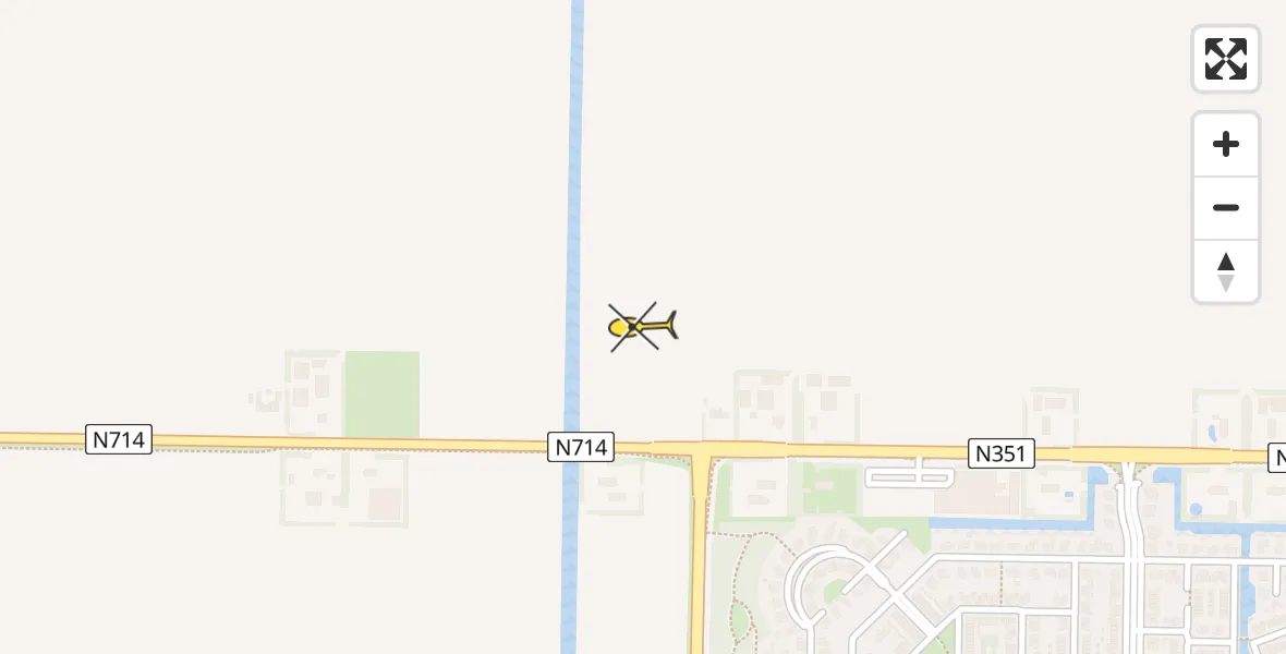 Routekaart van de vlucht: Traumahelikopter naar Emmeloord