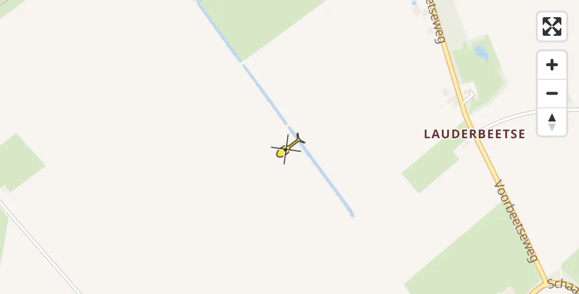 Routekaart van de vlucht: Traumahelikopter naar Ter Apelkanaal