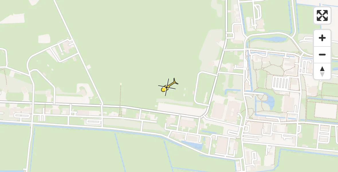 Vluchtroute Ambulancehelikopter van Vliegbasis Leeuwarden naar Vliegbasis Leeuwarden