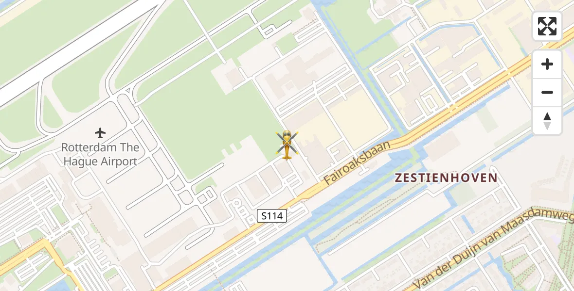 Vluchtroute Traumahelikopter Rotterdam The Hague Airport - Rotterdam The Hague Airport, 25 december 2023, 13:30