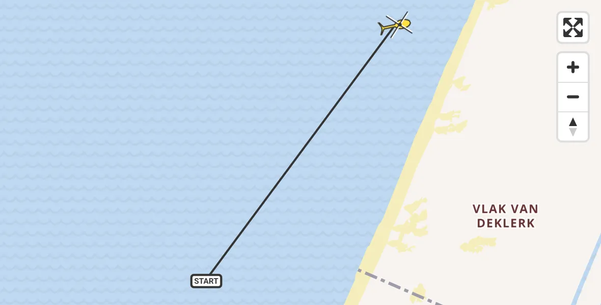 Routekaart van de vlucht: Politiehelikopter naar Zandvoort