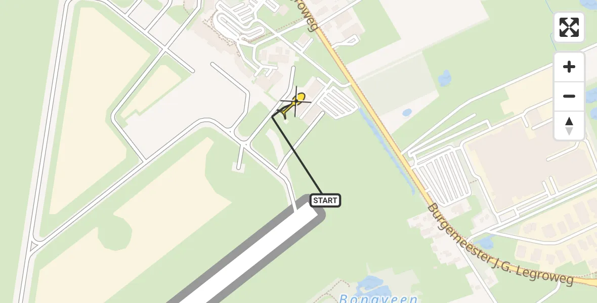 Routekaart van de vlucht: Lifeliner 4 naar Groningen Airport Eelde