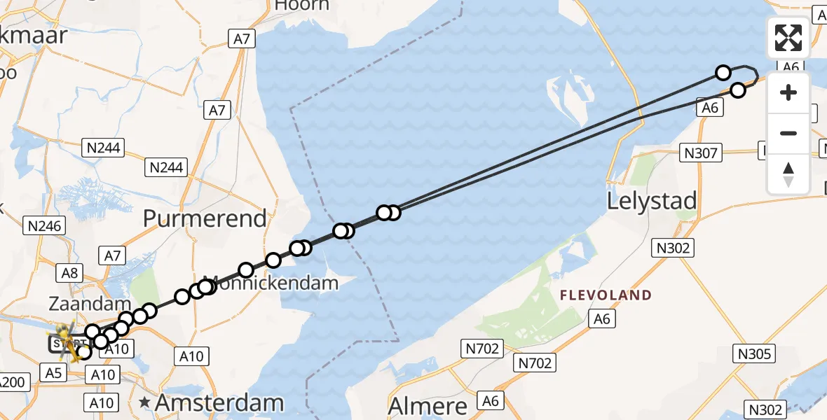 Vluchtroute Traumahelikopter Amsterdam Heliport - Amsterdam Heliport, 26 december 2023, 18:21
