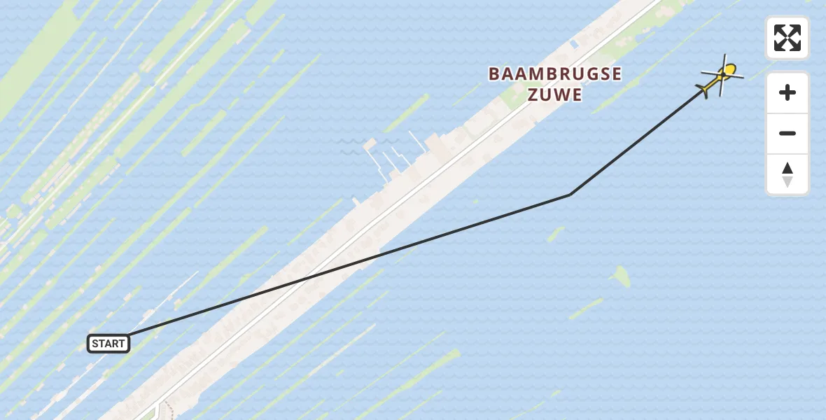 Routekaart van de vlucht: Politieheli naar Vinkeveen