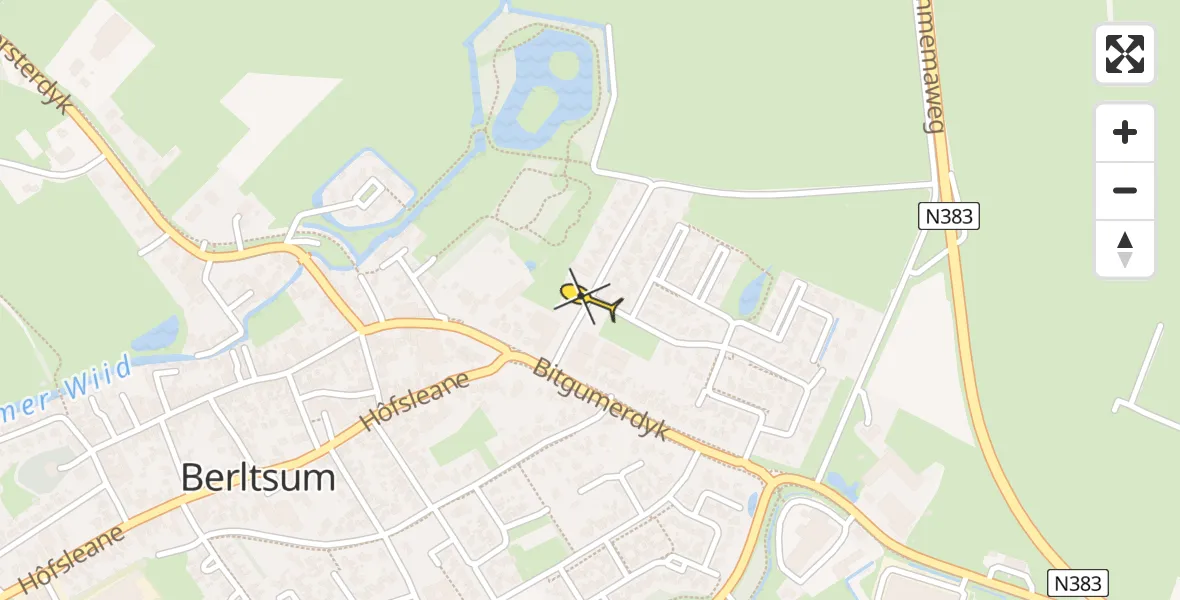 Routekaart van de vlucht: Ambulancehelikopter naar Berltsum