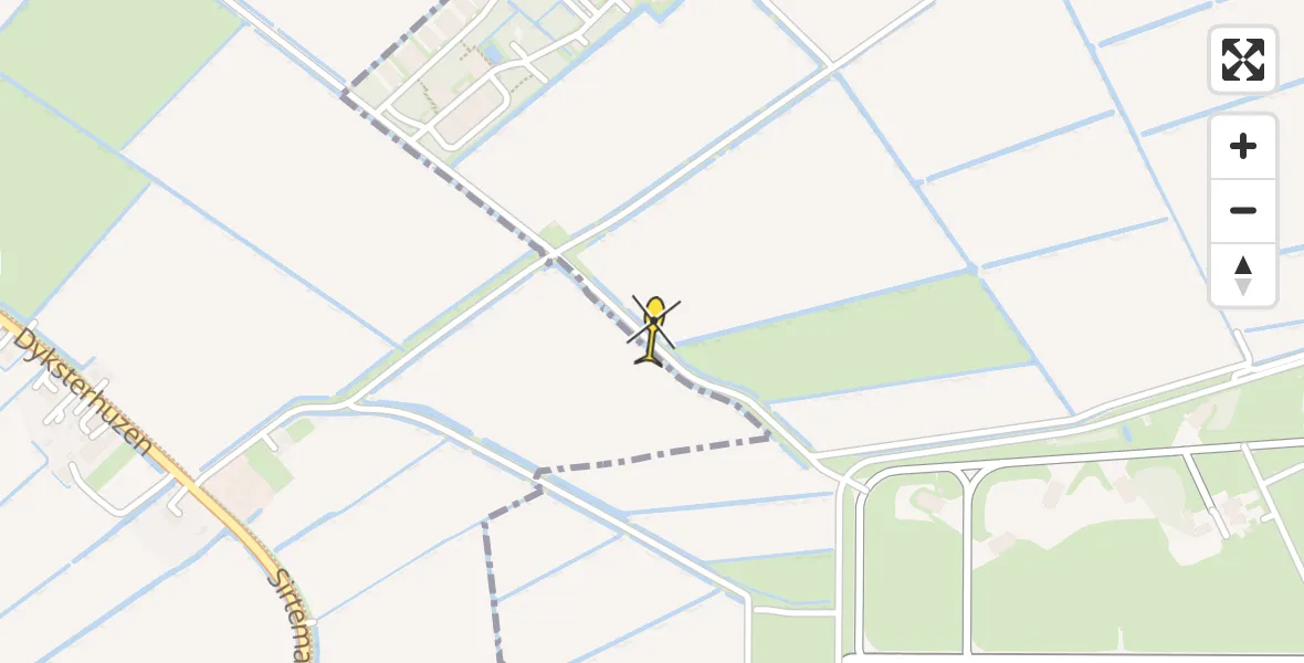 Routekaart van de vlucht: Ambulancehelikopter naar Leeuwarden