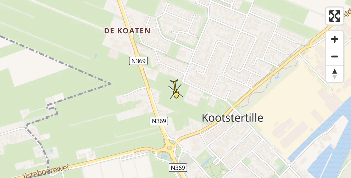 Routekaart van de vlucht: Lifeliner 4 naar Kootstertille