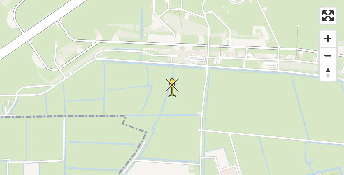 Vluchtroute Ambulancehelikopter van Vliegbasis Leeuwarden naar Vliegbasis Leeuwarden