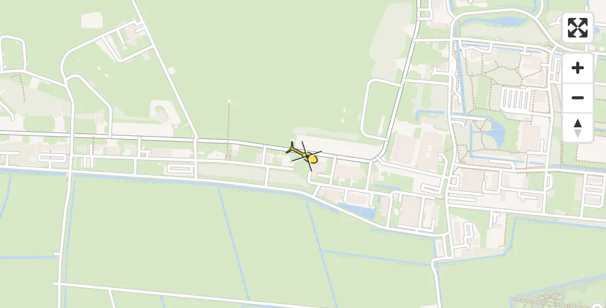 Routekaart van de vlucht: Ambulancehelikopter naar Vliegbasis Leeuwarden