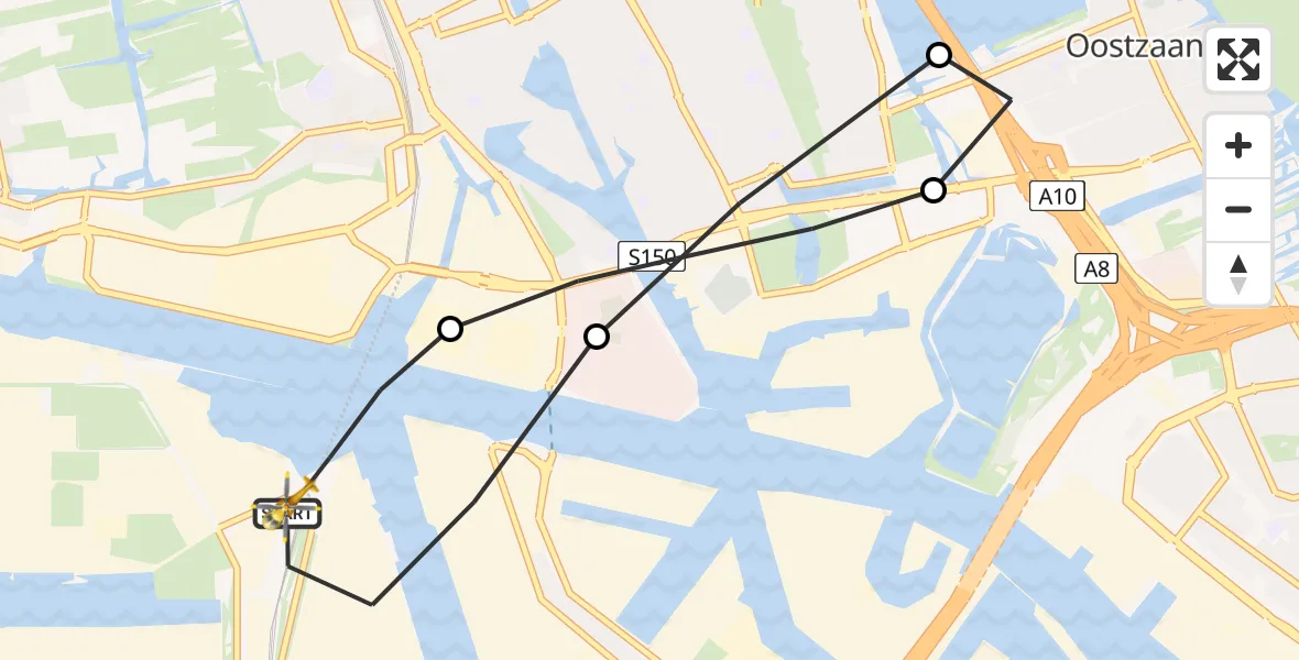 Vluchtroute Traumahelikopter Amsterdam Heliport - Amsterdam Heliport, 28 december 2023, 14:08
