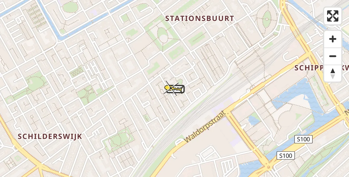 Routekaart van de vlucht: Lifeliner 1 naar Den Haag