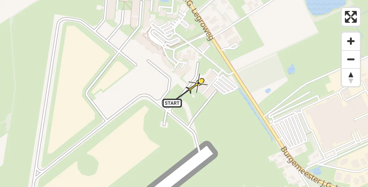 Routekaart van de vlucht: Lifeliner 4 naar Groningen Airport Eelde