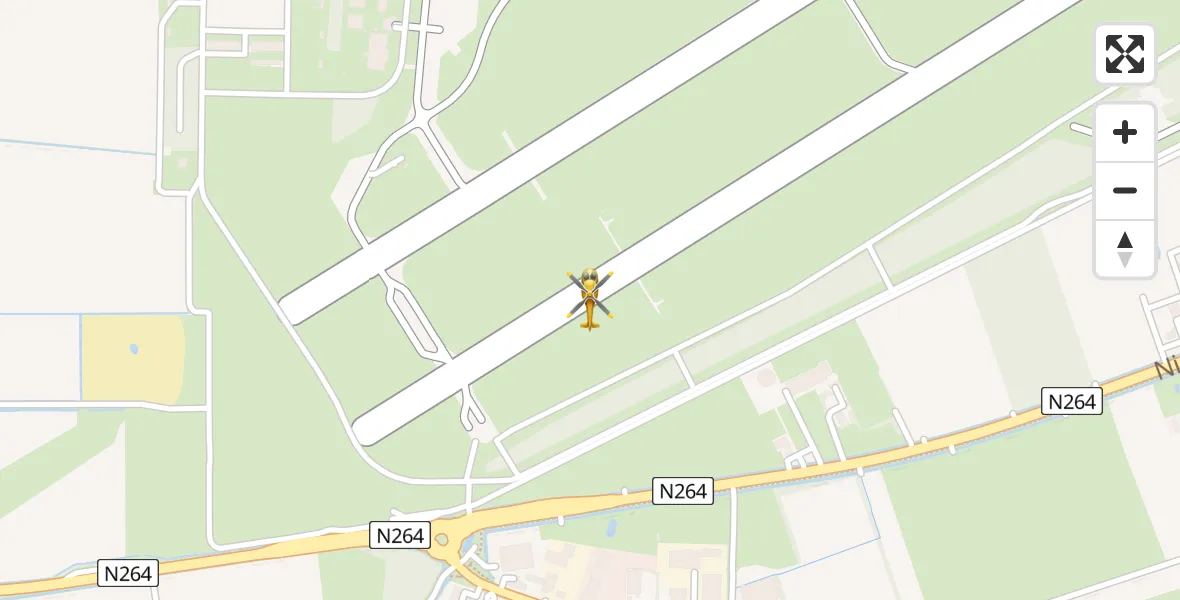 Vluchtroute Traumahelikopter van Vliegbasis Volkel naar Vliegbasis Volkel