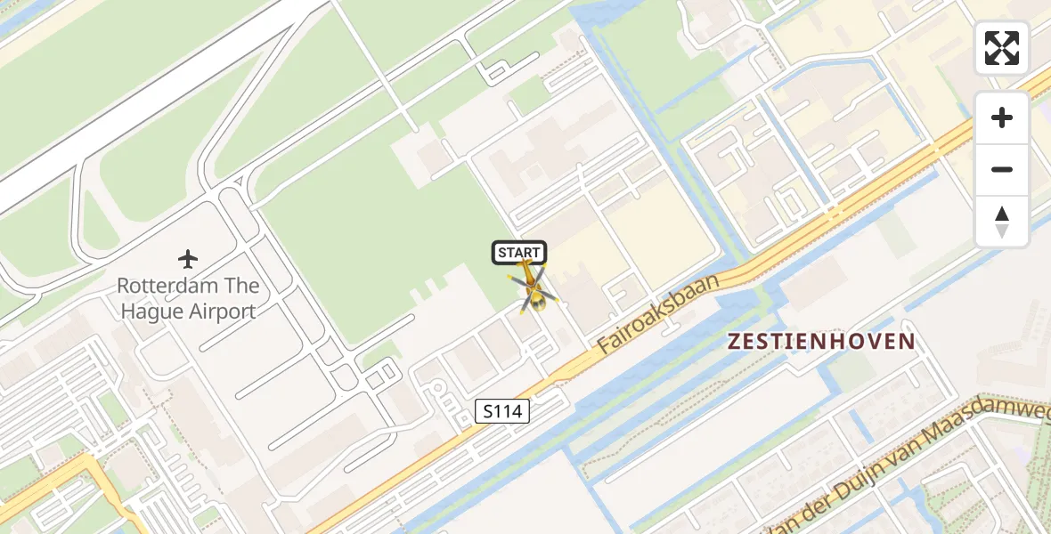 Vluchtroute Traumahelikopter Rotterdam The Hague Airport - Rotterdam The Hague Airport, 29 december 2023, 15:54