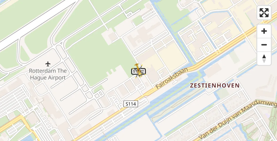 Vluchtroute Traumahelikopter Rotterdam The Hague Airport - Rotterdam The Hague Airport, 29 december 2023, 16:20