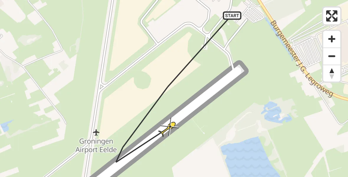 Routekaart van de vlucht: Lifeliner 4 naar Groningen Airport Eelde