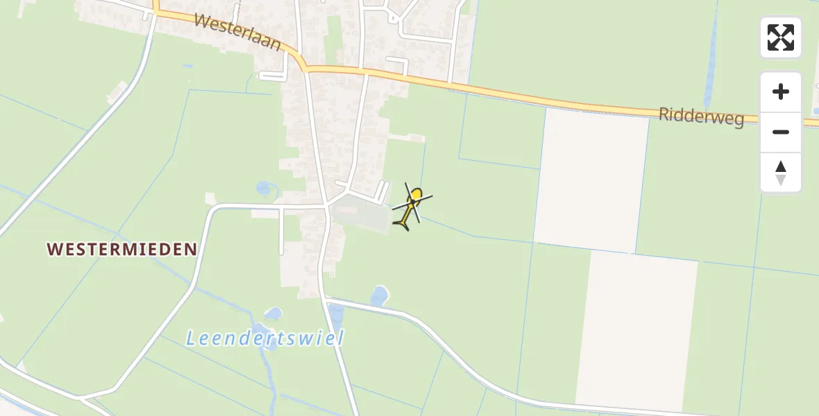 Routekaart van de vlucht: Traumahelikopter naar Hollum