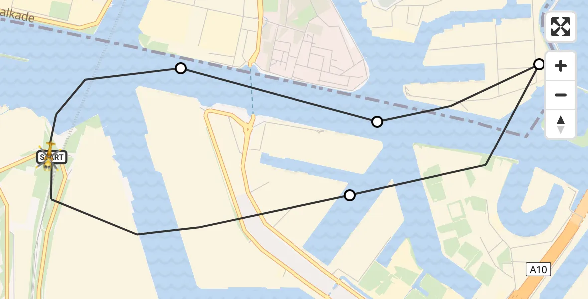 Vluchtroute Traumahelikopter Amsterdam Heliport - Amsterdam Heliport, 30 december 2023, 10:09