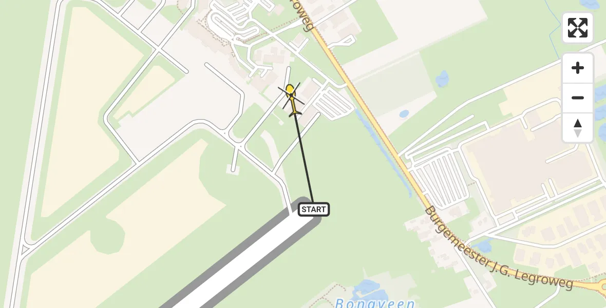 Routekaart van de vlucht: Lifeliner 4 naar Groningen Airport Eelde