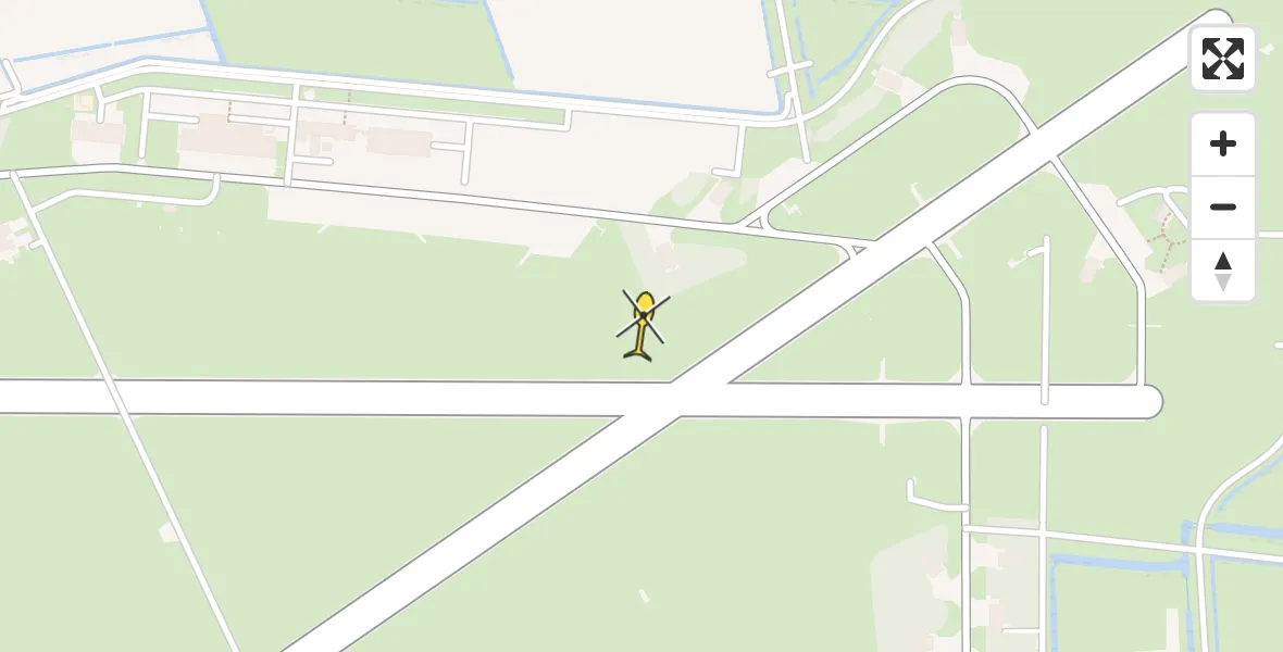 Vluchtroute Ambulancehelikopter van Vliegbasis Leeuwarden naar Vliegbasis Leeuwarden