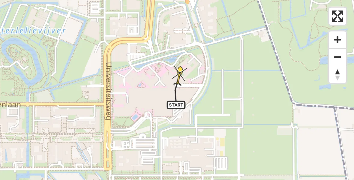 Vluchtroute Traumahelikopter van Universitair Medisch Centrum Utrecht naar Universitair Medisch Centrum Utrecht