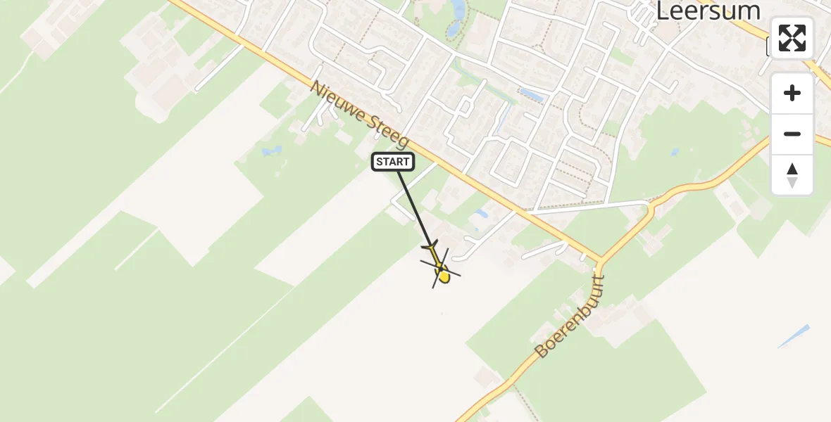 Routekaart van de vlucht: Traumahelikopter naar Leersum