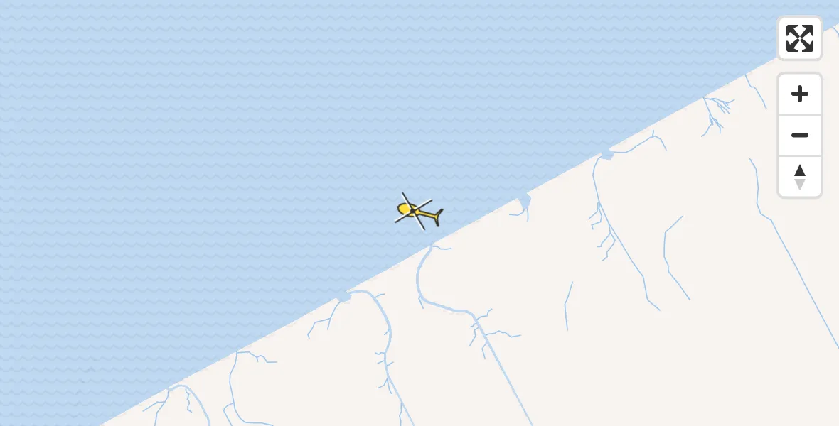 Routekaart van de vlucht: Ambulancehelikopter naar Marrum