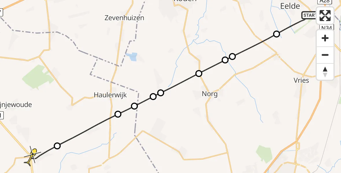 Routekaart van de vlucht: Lifeliner 4 naar Donkerbroek