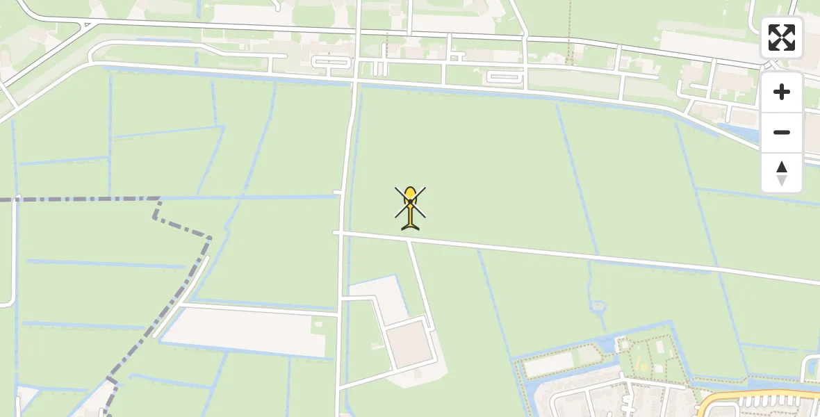 Vluchtroute Ambulancehelikopter van Vliegbasis Leeuwarden naar Vliegbasis Leeuwarden