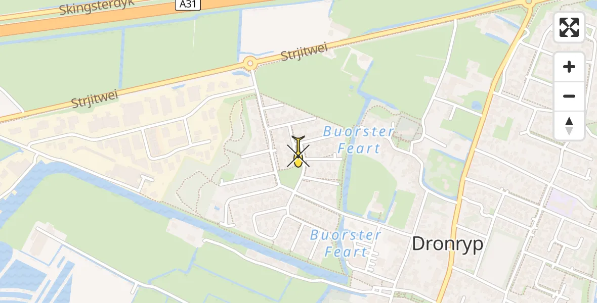 Routekaart van de vlucht: Lifeliner 4 naar Dronryp