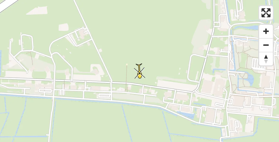 Routekaart van de vlucht: Ambulancehelikopter naar Vliegbasis Leeuwarden