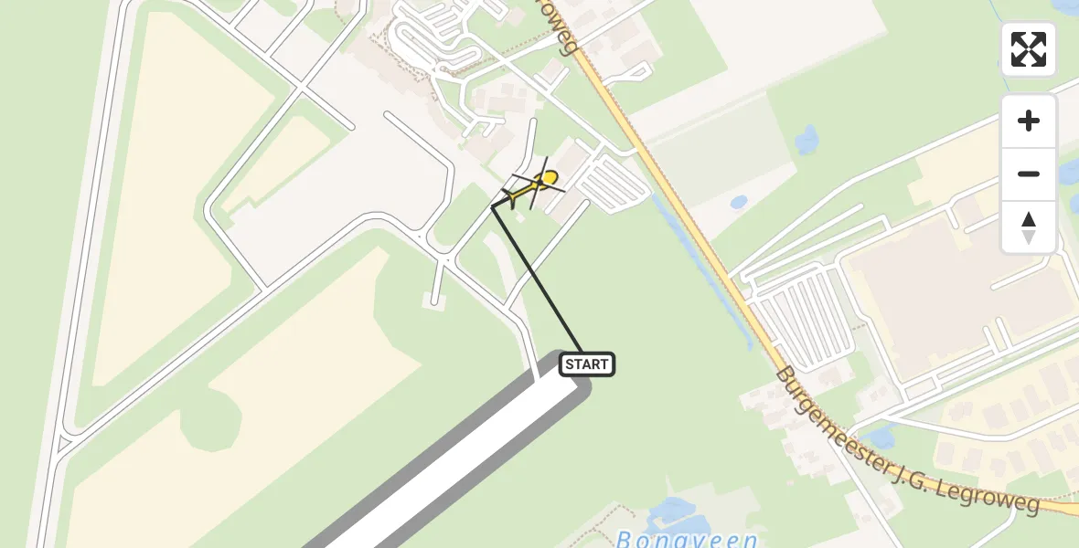 Routekaart van de vlucht: Lifeliner 4 naar Groningen Airport Eelde