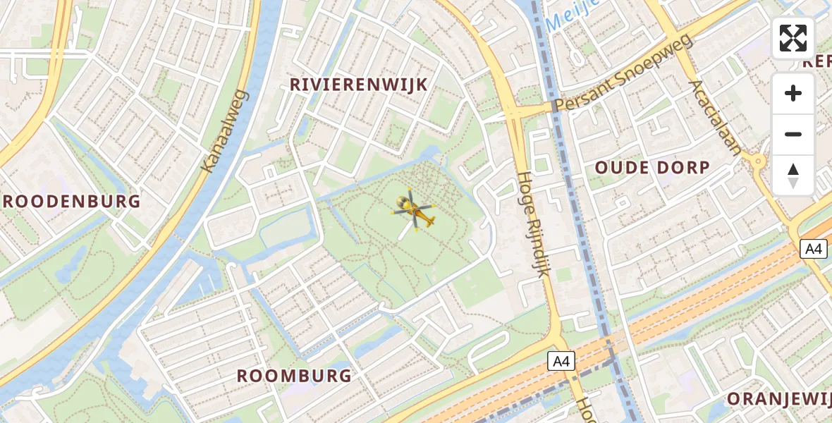 Vluchtroute Traumahelikopter Leiden - Leiden, 01 januari 2024, 08:09