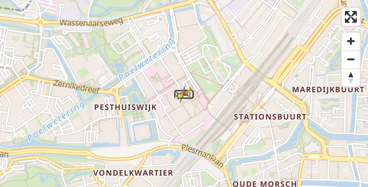 Vluchtroute Traumahelikopter Leiden - Leiden, 01 januari 2024, 08:35