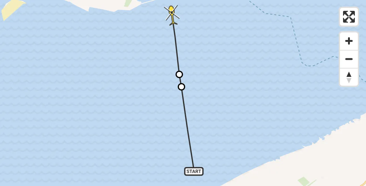 Routekaart van de vlucht: Ambulanceheli naar Ballum