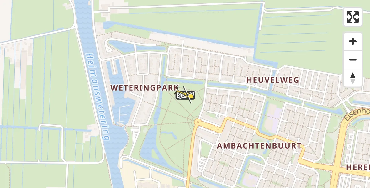 Routekaart van de vlucht: Traumahelikopter naar Alphen aan den Rijn