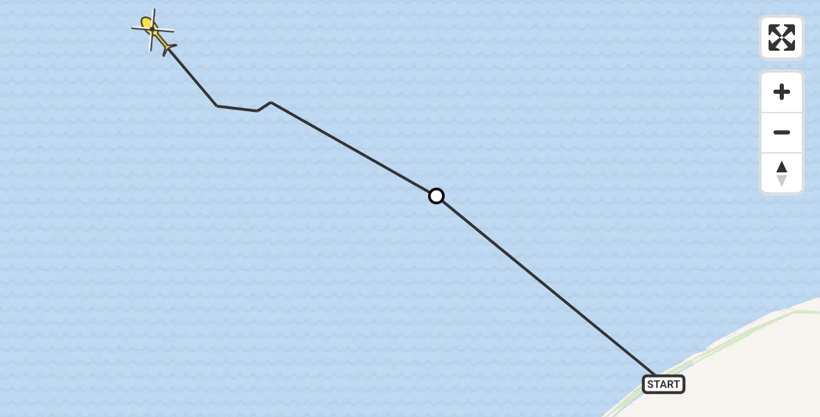 Routekaart van de vlucht: Ambulancehelikopter naar Oosterend