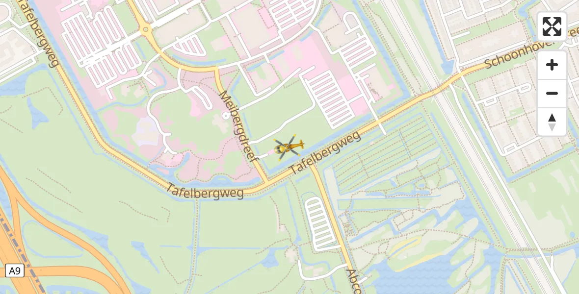 Vluchtroute Traumahelikopter Academisch Medisch Centrum (AMC) - Academisch Medisch Centrum (AMC), 01 januari 2024, 12:02