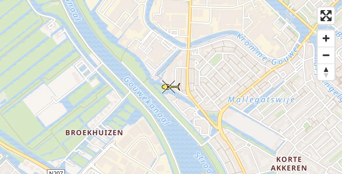 Routekaart van de vlucht: Lifeliner 2 naar Gouda