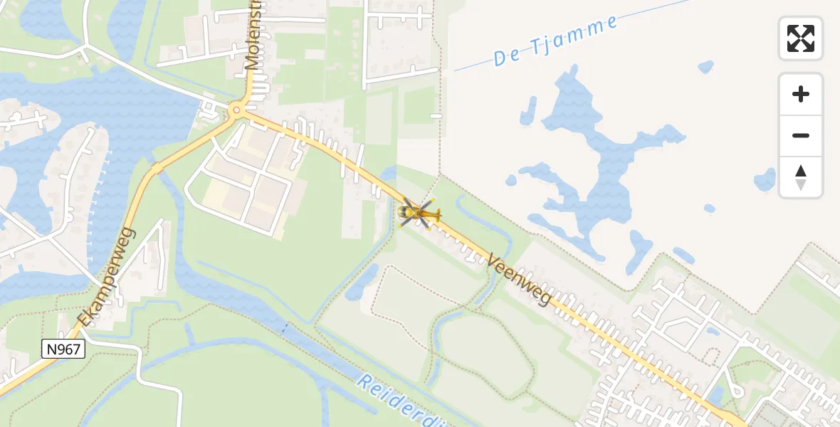 Vluchtroute Traumahelikopter Finsterwolde - Finsterwolde, 01 januari 2024, 15:55